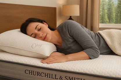 Image of Loving Sleep Adjustable Pillow with a woman laying her head on it