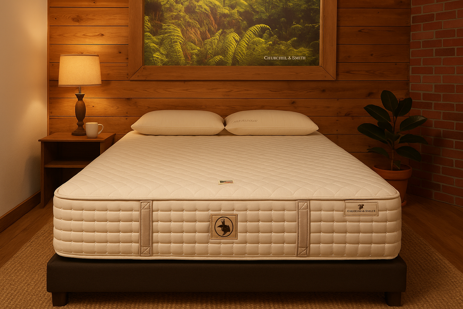 Image of the Loving Sleep 2X Extra Firm Hybrid Mattress in a bedroom setting