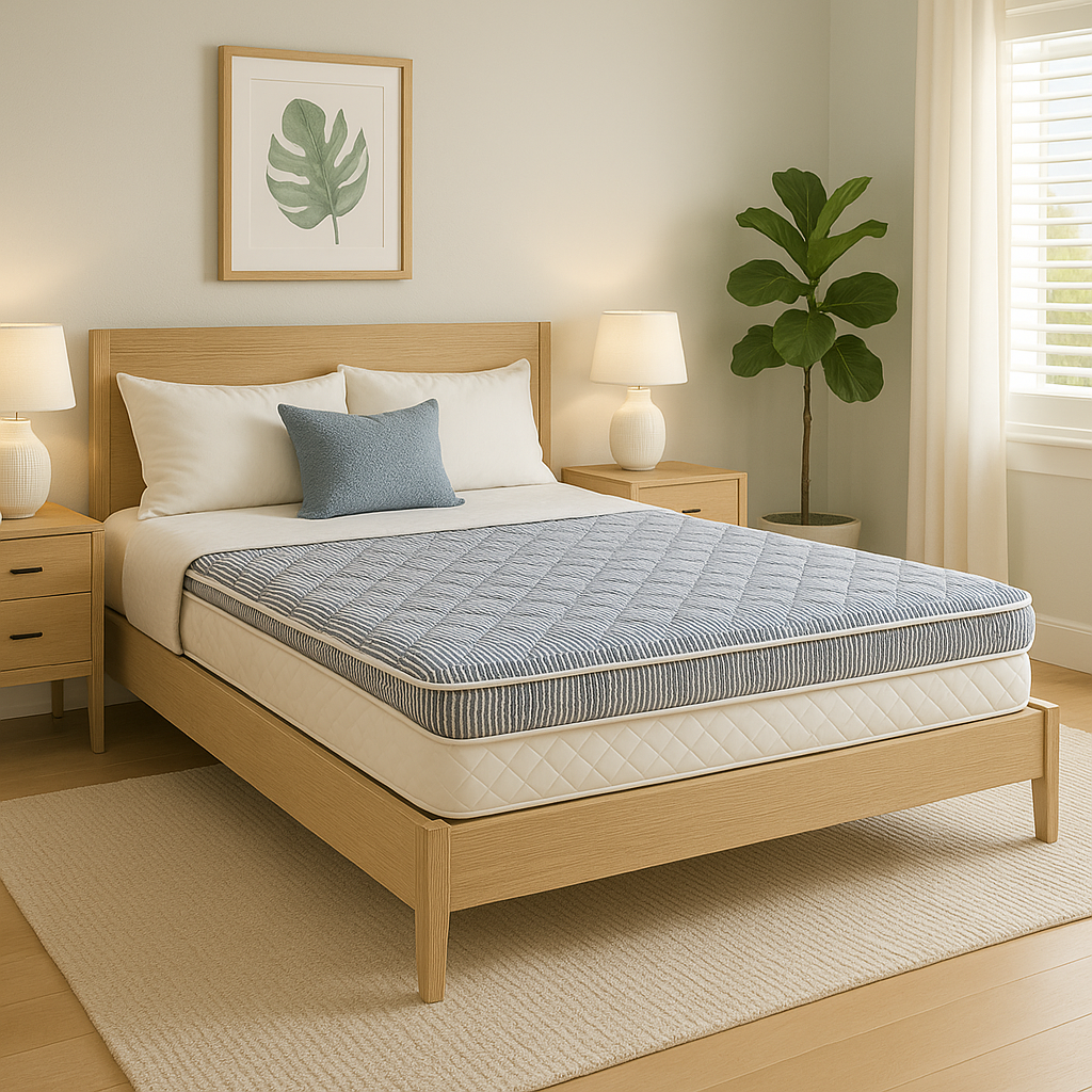 Image of Loving Sleep Nostalgia Topper on a mattress in a room setting