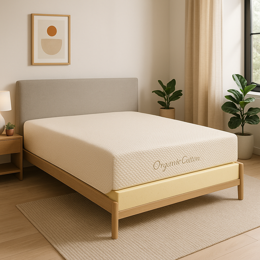 Image of Loving Sleep Winston Natural Mattress in a bedroom setting